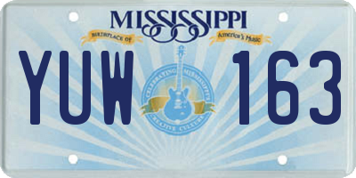 MS license plate YUW163