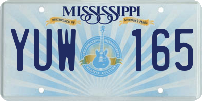 MS license plate YUW165