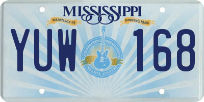 MS license plate YUW168