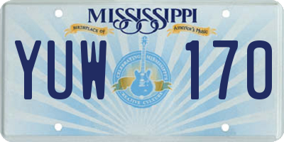 MS license plate YUW170