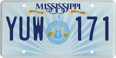 MS license plate YUW171