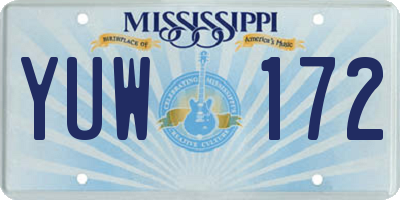 MS license plate YUW172