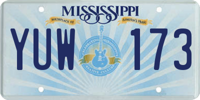 MS license plate YUW173