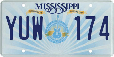 MS license plate YUW174