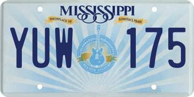 MS license plate YUW175