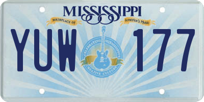 MS license plate YUW177