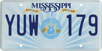 MS license plate YUW179