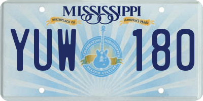 MS license plate YUW180