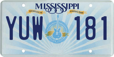 MS license plate YUW181