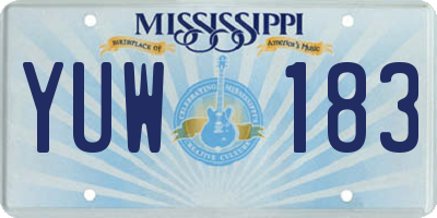 MS license plate YUW183