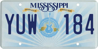 MS license plate YUW184