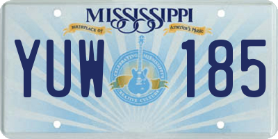 MS license plate YUW185