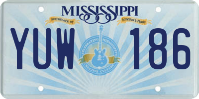 MS license plate YUW186