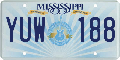 MS license plate YUW188
