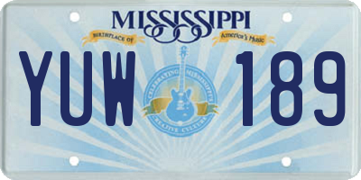 MS license plate YUW189