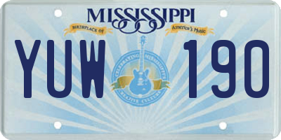 MS license plate YUW190