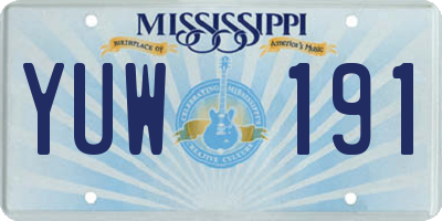 MS license plate YUW191