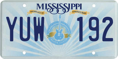 MS license plate YUW192