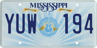 MS license plate YUW194