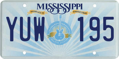 MS license plate YUW195