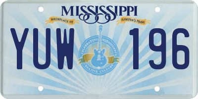 MS license plate YUW196