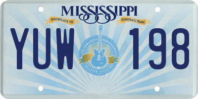 MS license plate YUW198