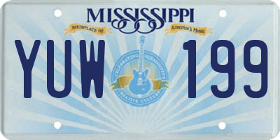 MS license plate YUW199