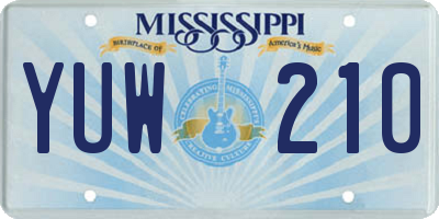 MS license plate YUW210
