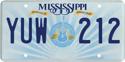 MS license plate YUW212