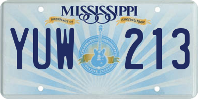 MS license plate YUW213