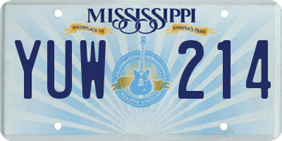 MS license plate YUW214