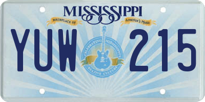 MS license plate YUW215