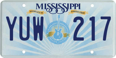 MS license plate YUW217