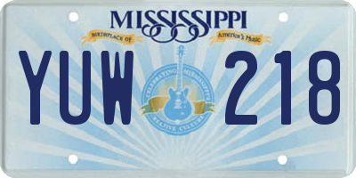 MS license plate YUW218