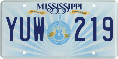 MS license plate YUW219