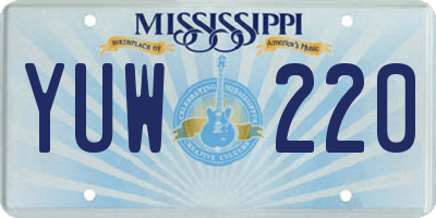 MS license plate YUW220