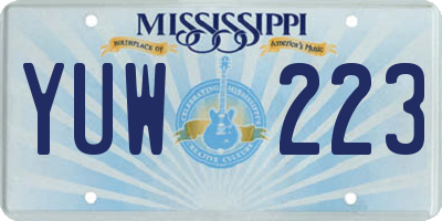 MS license plate YUW223