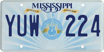 MS license plate YUW224