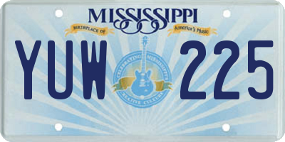 MS license plate YUW225