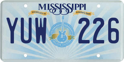 MS license plate YUW226