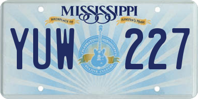 MS license plate YUW227