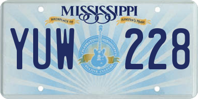 MS license plate YUW228