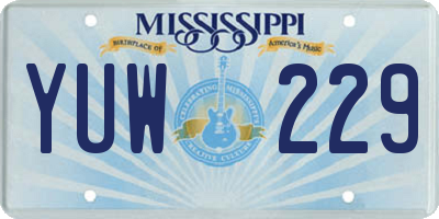 MS license plate YUW229