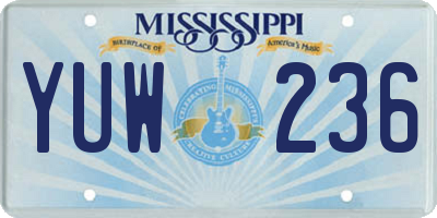 MS license plate YUW236