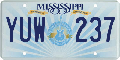 MS license plate YUW237