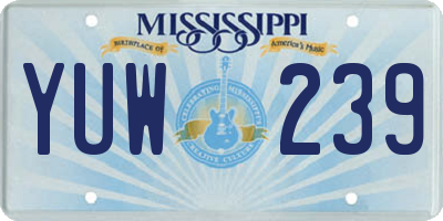 MS license plate YUW239