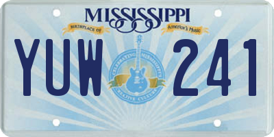 MS license plate YUW241