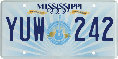 MS license plate YUW242