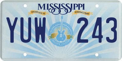 MS license plate YUW243