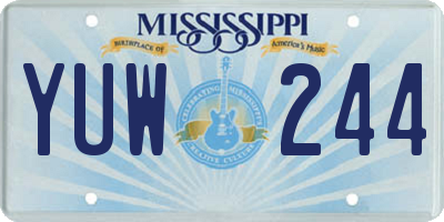 MS license plate YUW244